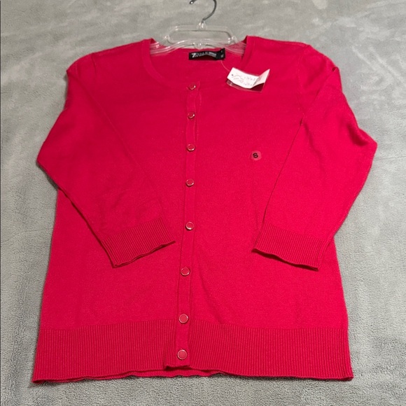 Elegant Red Cardigan Sweater - Picture 1 of 7